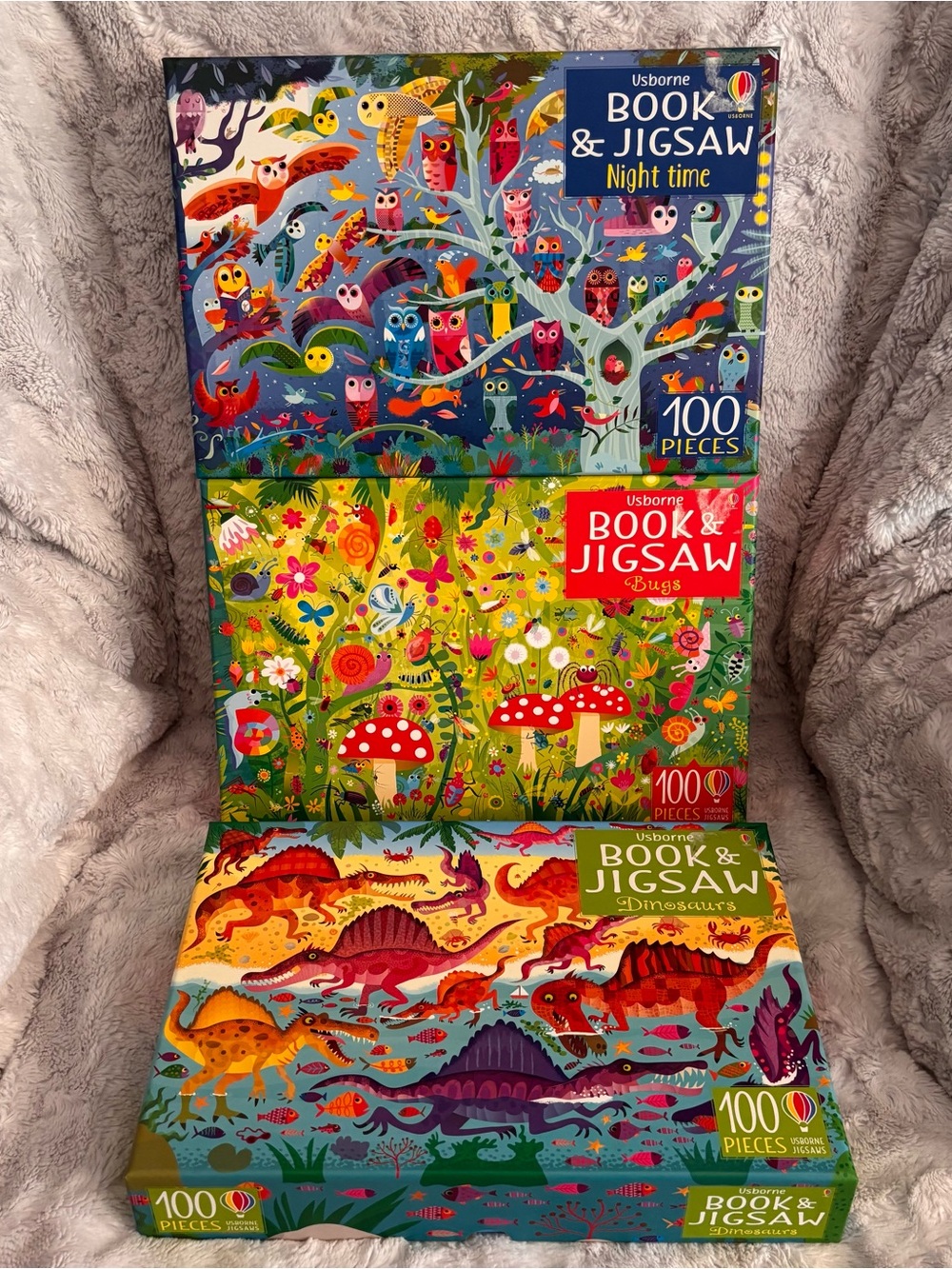 Usborne 100 Piece Puzzles & Books - 3 Count